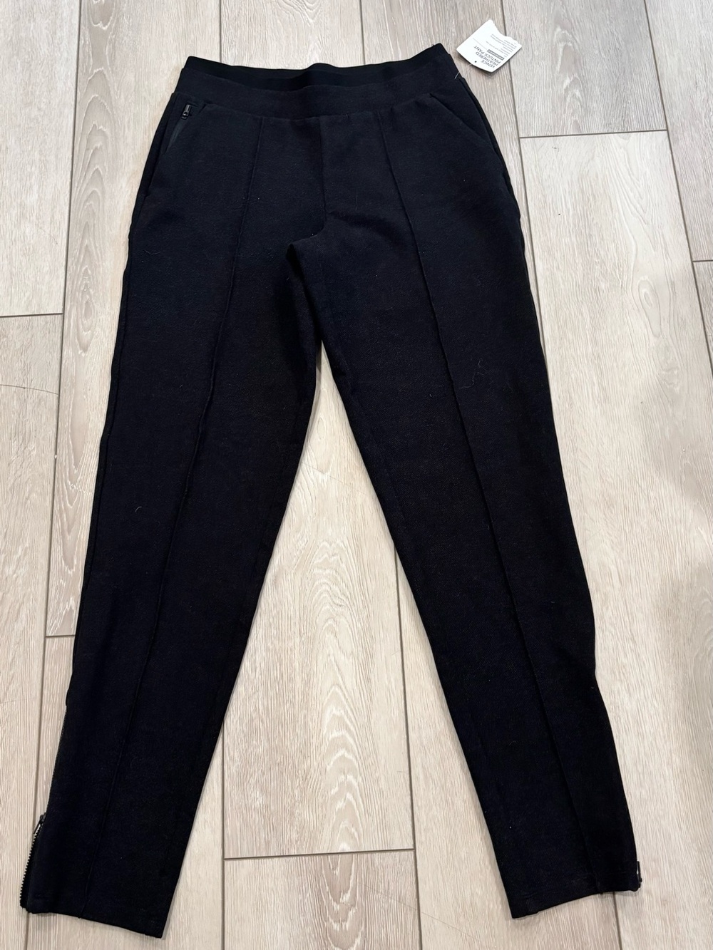 NWT Athleta Venice Heathered Pintuck Pant Charcoal Dress Zipper Size Medium